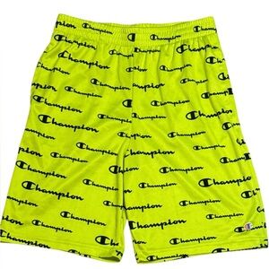 Champion Boys‎ Lime Green Basketball Shorts All Over Print AOP XL 18/20 Neon